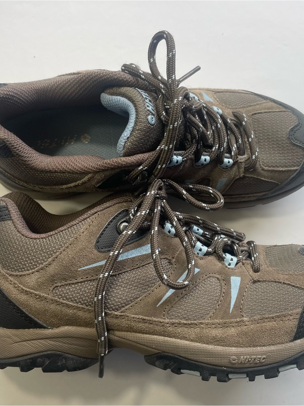 Hi-Tec Trail II Women's Suede Mesh Hiking Shoes Brown/Blue Size 6 EU 37